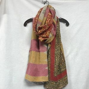 Handmade Cotton Scarf Shawl 30x80 one of a kind